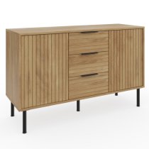 Natick Wooden Sideboard With 2 Doors 3 Drawers In Oak