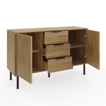 Natick Wooden Sideboard With 2 Doors 3 Drawers In Oak