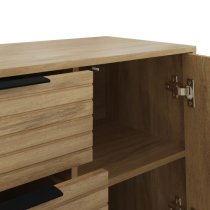 Natick Wooden Sideboard With 2 Doors 3 Drawers In Oak