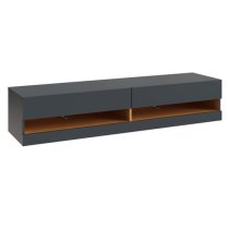 Langley 150cm Wooden TV Stand In Anthracite And Oak With LED