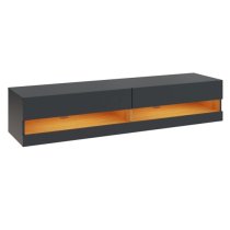 Langley 150cm Wooden TV Stand In Anthracite And Oak With LED