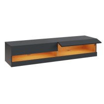 Langley 150cm Wooden TV Stand In Anthracite And Oak With LED