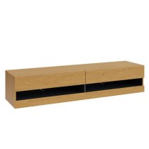 Langley 150cm Wooden TV Stand In Oak And Anthracite With LED