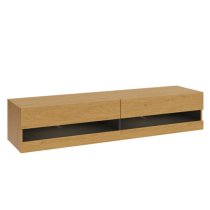 Langley 150cm Wooden TV Stand In Oak And Anthracite With LED