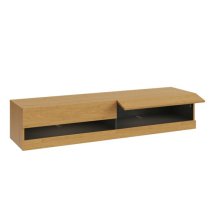 Langley 150cm Wooden TV Stand In Oak And Anthracite With LED