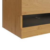 Langley 150cm Wooden TV Stand In Oak And Anthracite With LED