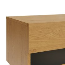 Langley 150cm Wooden TV Stand In Oak And Anthracite With LED