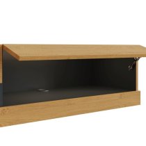 Langley 150cm Wooden TV Stand In Oak And Anthracite With LED