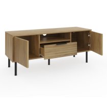 Natick Wooden TV Stand With 2 Doors 1 Drawer In Oak