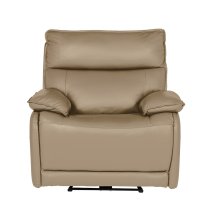 Laramie Leather 1 Seater Recliner Sofa In Latte