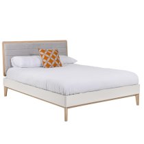 Mainz Wooden Double Bed In Taupe