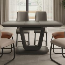 Langley Wooden Small Extending Dining Table In Graphite