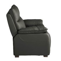 Laramie Leather 2 Seater Sofa With Oak Legs In Dark Grey