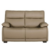 Laramie Leather 2 Seater Sofa With Oak Legs In Latte