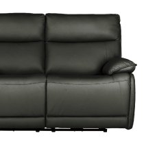 Laramie Leather 2 Seater Recliner Sofa In Dark Grey