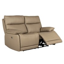 Laramie Leather 2 Seater Recliner Sofa In Latte