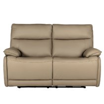 Laramie Leather 2 Seater Recliner Sofa In Latte