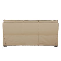 Laramie Leather 3 Seater Sofa With Oak Legs In Latte