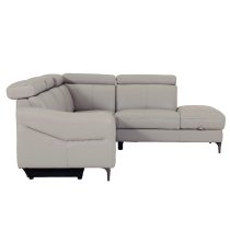 Nassau Leather RHF Corner Recliner Sofa In Stone