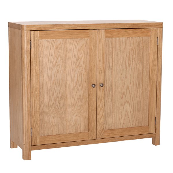 Reston Wooden Storage Cabinet With 2 Doors In Oak Natural