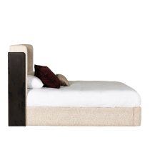 Rimouski Fabric Super King Size Bed In Ebony Natural