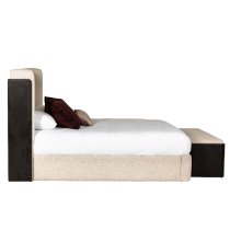 Rimouski Fabric King Size Bed In Ebony Natural