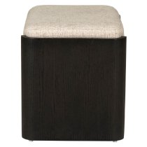 Rimouski Wooden Dressing Stool With Fabric Seat In Ebony Brown