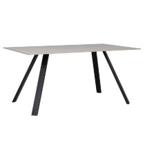 Quincy Ceramic Large Rectangular Dining Table In Grey And Black