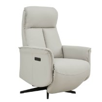 Roanoke Leather Electric Reclining Chair In Stone