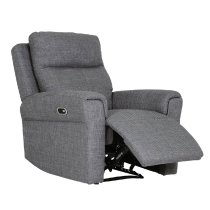 Rochester Fabric 1 Seater Electric Recliner Chair In Charcoal