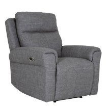 Rochester Fabric 1 Seater Electric Recliner Chair In Charcoal