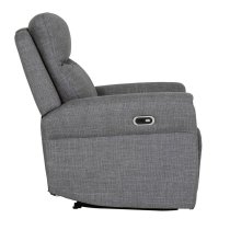 Rochester Fabric 1 Seater Electric Recliner Chair In Charcoal