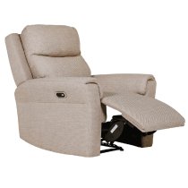 Rochester Fabric 1 Seater Electric Recliner Chair In Mushroom