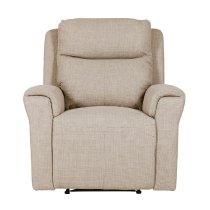 Rochester Fabric 1 Seater Electric Recliner Chair In Mushroom