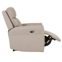 Rochester Fabric 1 Seater Electric Recliner Chair In Mushroom