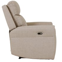 Rochester Fabric 1 Seater Electric Recliner Chair In Mushroom