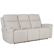 Rochester Leather 3 Seater Electric Recliner Sofa In Stone