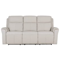 Rochester Leather 3 Seater Electric Recliner Sofa In Stone