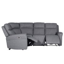 Rochester Fabric Corner Electric Recliner Sofa In Charcoal