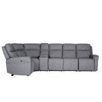 Rochester Fabric Corner Electric Recliner Sofa In Charcoal