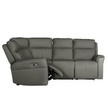 Rochester Leather Corner Electric Recliner Sofa In Ash