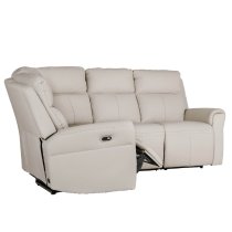 Rochester Leather Corner Electric Recliner Sofa In Stone