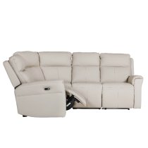 Rochester Leather Corner Electric Recliner Sofa In Stone