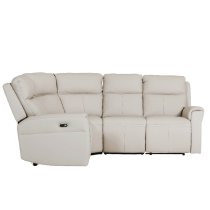 Rochester Leather Corner Electric Recliner Sofa In Stone