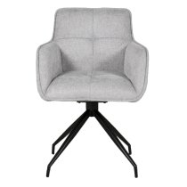 Thornville Fabric Dining Chair With Black Legs In Natural