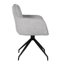 Thornville Fabric Dining Chair With Black Legs In Natural