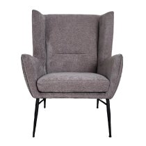 Zanesville Fabric Accent Bedroom Chair With Black Legs In Grey