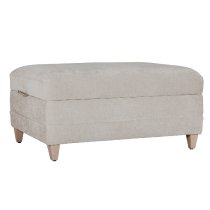 Texarkana Fabric Storage Ottoman With Oak Legs In Natural