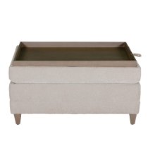 Texarkana Fabric Storage Ottoman With Oak Legs In Natural