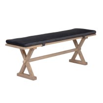 Valencia Wooden Dining Bench With Fabric Seat In Natural